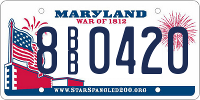 MD license plate 8BB0420