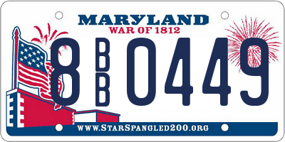 MD license plate 8BB0449
