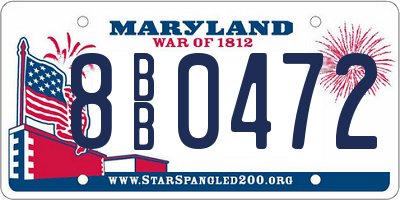 MD license plate 8BB0472