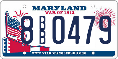 MD license plate 8BB0479
