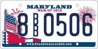 MD license plate 8BB0506