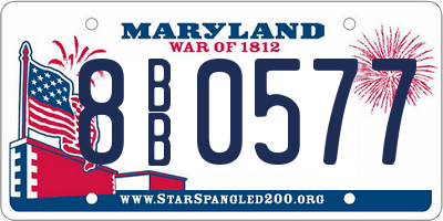 MD license plate 8BB0577