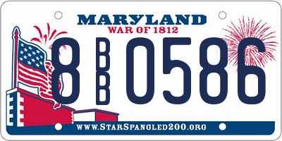 MD license plate 8BB0586