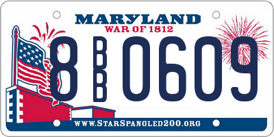 MD license plate 8BB0609
