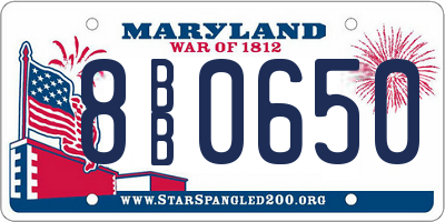 MD license plate 8BB0650
