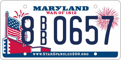 MD license plate 8BB0657