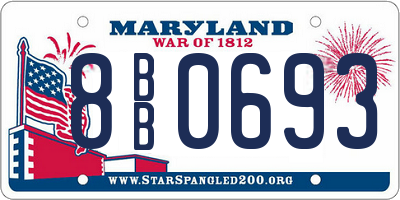 MD license plate 8BB0693