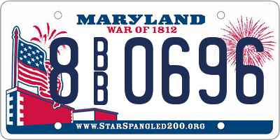 MD license plate 8BB0696