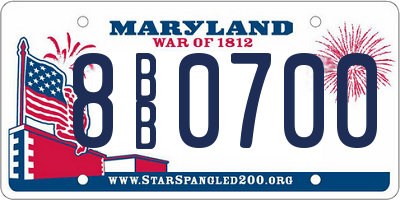 MD license plate 8BB0700