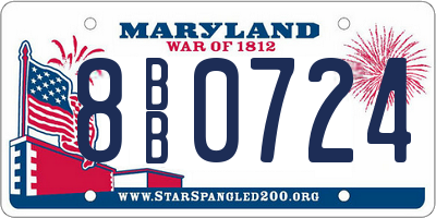 MD license plate 8BB0724