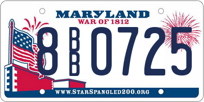 MD license plate 8BB0725