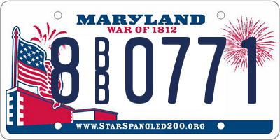 MD license plate 8BB0771