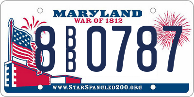 MD license plate 8BB0787