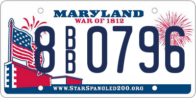 MD license plate 8BB0796