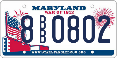 MD license plate 8BB0802