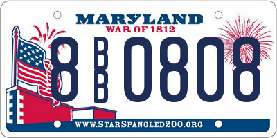 MD license plate 8BB0808