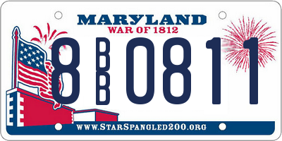MD license plate 8BB0811