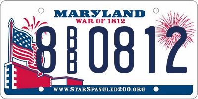 MD license plate 8BB0812