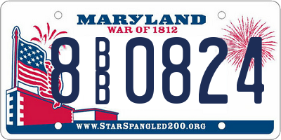 MD license plate 8BB0824