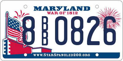 MD license plate 8BB0826