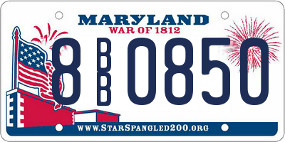 MD license plate 8BB0850