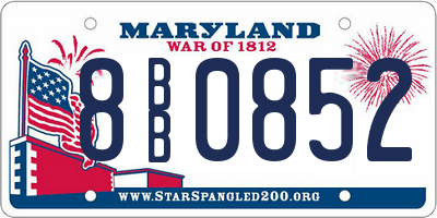 MD license plate 8BB0852