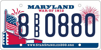 MD license plate 8BB0880