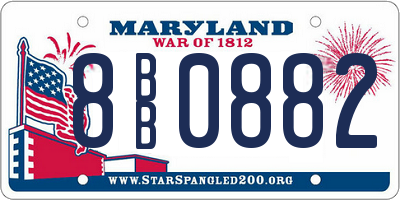 MD license plate 8BB0882