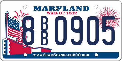 MD license plate 8BB0905