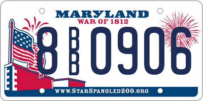 MD license plate 8BB0906