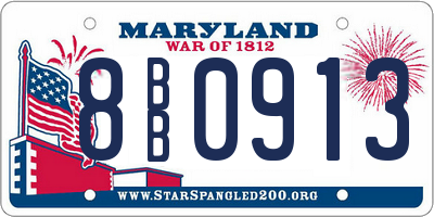 MD license plate 8BB0913