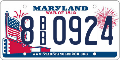 MD license plate 8BB0924