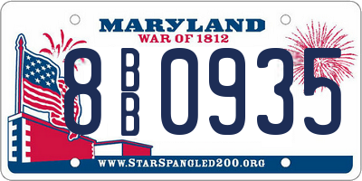 MD license plate 8BB0935