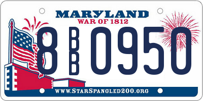 MD license plate 8BB0950
