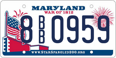 MD license plate 8BB0959