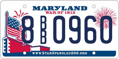 MD license plate 8BB0960