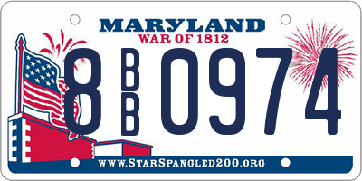 MD license plate 8BB0974