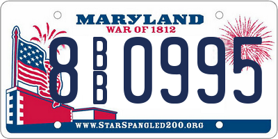 MD license plate 8BB0995