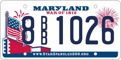 MD license plate 8BB1026