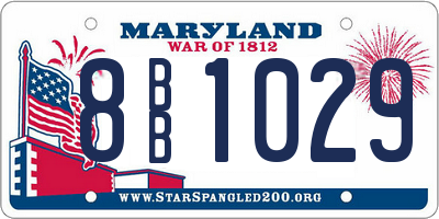 MD license plate 8BB1029