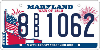 MD license plate 8BB1062