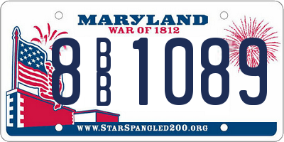 MD license plate 8BB1089