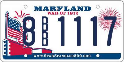 MD license plate 8BB1117