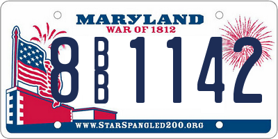 MD license plate 8BB1142