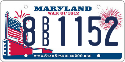 MD license plate 8BB1152