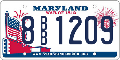 MD license plate 8BB1209