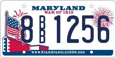 MD license plate 8BB1256