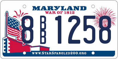 MD license plate 8BB1258