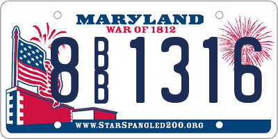 MD license plate 8BB1316