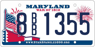 MD license plate 8BB1355